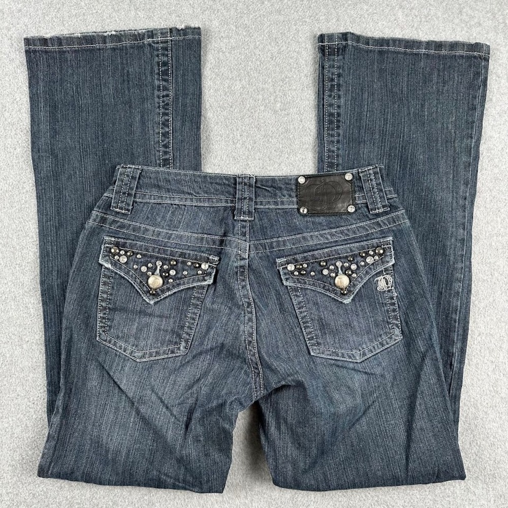 Downeast Womens Bootcut Jeans Size 10 Pretty Posh Jean Denim Embellished Pockets